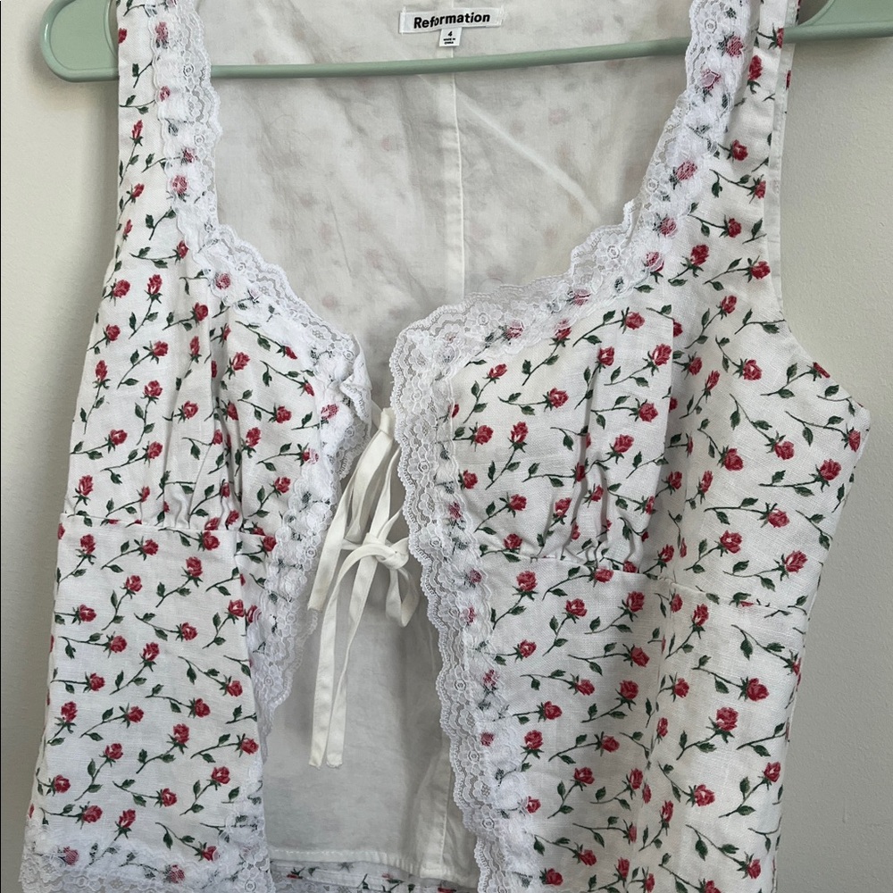 Reformation Rosalie Linen Top - Picture 2 of 6